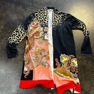 Etro leopard and Paisley silk Women's cardigan 40 4